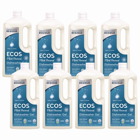 Ecos Pro Automatic Dishwasher Gel, Free and Clear, 40 oz Bottle, 8PK 975408CT